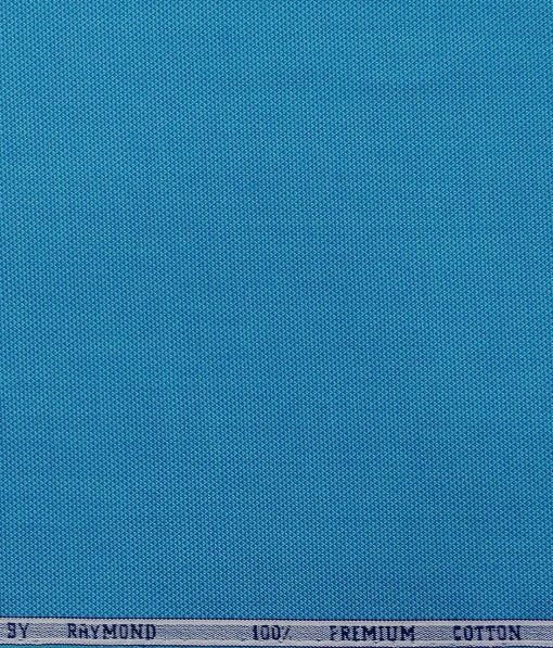 Raymond Cerulean Blue 100% Premium Cotton Structured Shirt Fabric (1.60 M)