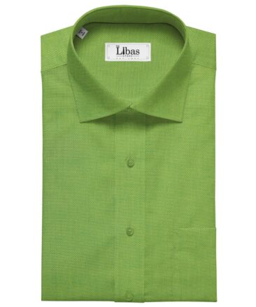 Raymond Pear Green 100% Premium Cotton Structured Shirt Fabric (1.60 M)