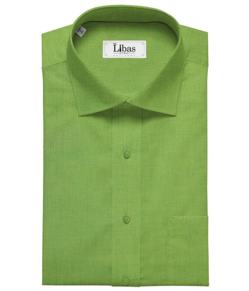 Raymond Pear Green 100% Premium Cotton Structured Shirt Fabric (1.60 M)