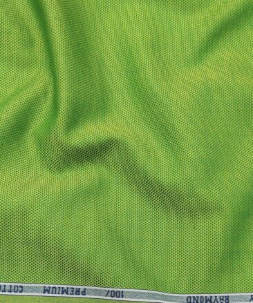 Raymond Pear Green 100% Premium Cotton Structured Shirt Fabric (1.60 M)