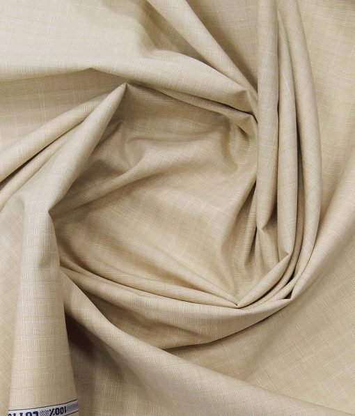 Raymond Beige 100% Egyptian Giza Cotton Self Design Shirt Fabric (1.60 M)