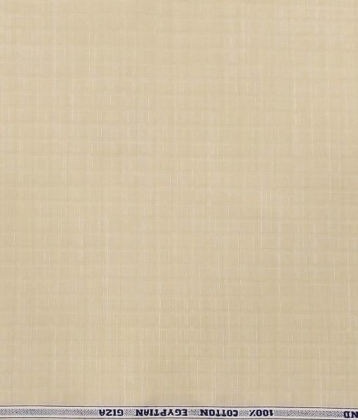 Raymond Beige 100% Egyptian Giza Cotton Self Design Shirt Fabric (1.60 M)