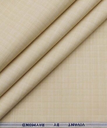 Raymond Beige 100% Egyptian Giza Cotton Self Design Shirt Fabric (1.60 M)