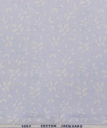 Raymond Light Blue 100% Cotton Floral Jacquard Shirt Fabric (1.60 M)