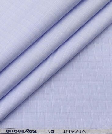 Raymond Light Blue 100% Egyptian Giza Cotton Self Design Shirt Fabric (1.60 M)