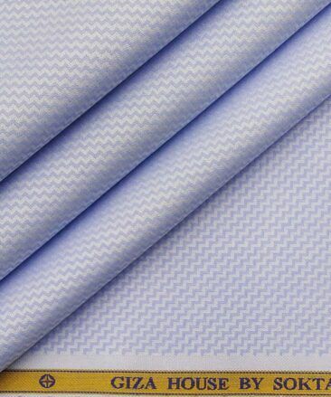 Giza House by Soktas Sky Blue 100% Egyptian Giza Cotton Structured Shirt Fabric (1.60 M)