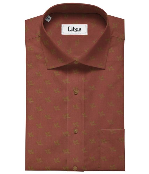 Giza House by Soktas Brick Red 100% Egyptian Giza Cotton Brown Dobby Shirt Fabric (1.60 M)