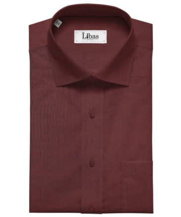 Solino 100% Giza Cotton Dark Maroon Red Solid Pin Point Oxford Shirt Fabric (1.60 M)