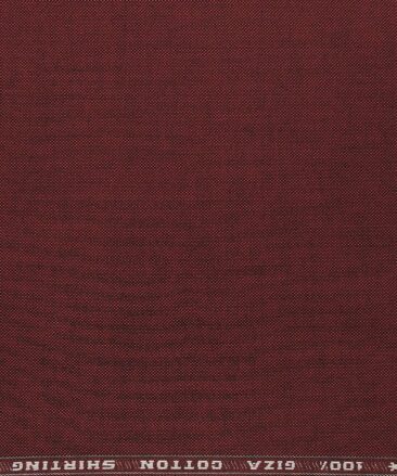 Solino 100% Giza Cotton Dark Maroon Red Solid Pin Point Oxford Shirt Fabric (1.60 M)