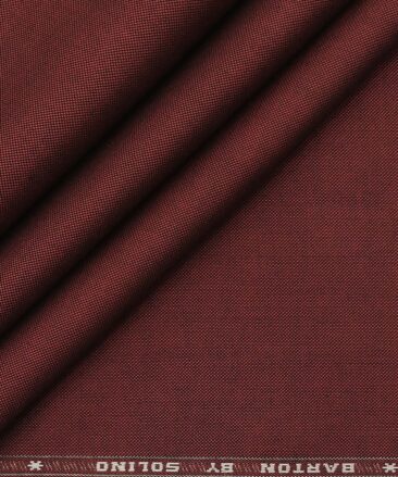 Solino 100% Giza Cotton Dark Maroon Red Solid Pin Point Oxford Shirt Fabric (1.60 M)