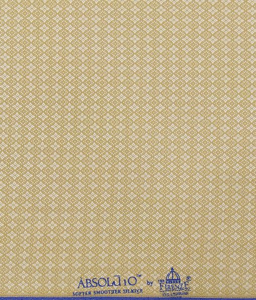 Absoluto Creamish & Beige Jacquard Unstitched Terry Rayon Bandhgala or Blazer Fabric