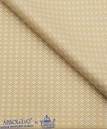 Absoluto Creamish & Beige Jacquard Unstitched Terry Rayon Bandhgala or Blazer Fabric