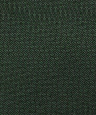 Absoluto Dark Green Jacquard Unstitched Terry Rayon Bandhgala or Blazer Fabric