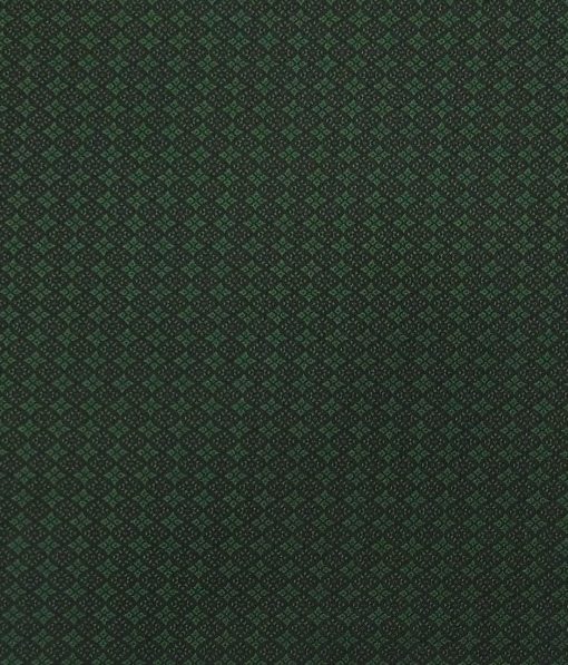 Absoluto Dark Green Jacquard Unstitched Terry Rayon Bandhgala or Blazer Fabric