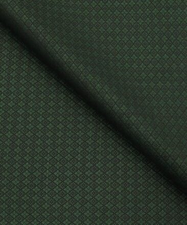 Absoluto Dark Green Jacquard Unstitched Terry Rayon Bandhgala or Blazer Fabric