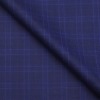 Absoluto Dark Royal Blue Broad Checks Unstitched Terry Rayon Suiting Fabric