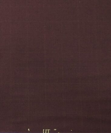 Absoluto Mahogany Red Self Checks Unstitched Terry Rayon Suiting Fabric