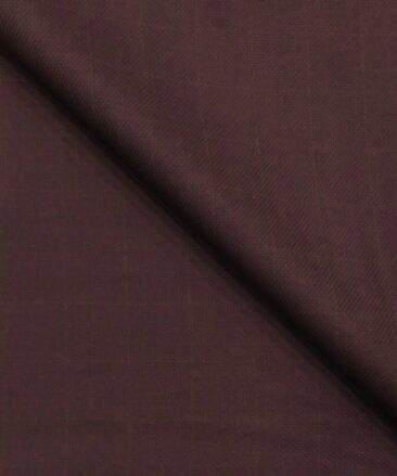 Absoluto Mahogany Red Self Checks Unstitched Terry Rayon Suiting Fabric