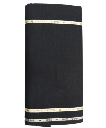 Cadini Italy by Siyaram's 60% Merino Wool Super 140's Dark Grey Self Striped Unstitched Exotic Suit Fabric (3.25 Meter)