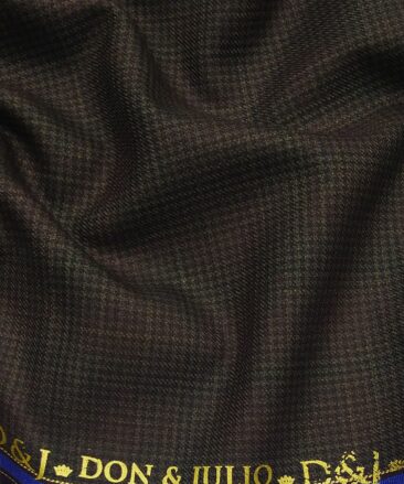 Don & Julio Dark Brown Self Design Unstitched Terry Rayon Suiting Fabric