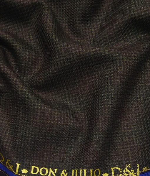 Don & Julio Dark Brown Self Design Unstitched Terry Rayon Suiting Fabric