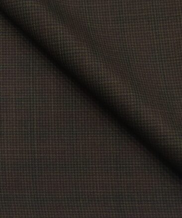 Don & Julio Dark Brown Self Design Unstitched Terry Rayon Suiting Fabric