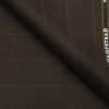 J.Hamsptead by Siyaram's 20% Merino Wool Super 90's Dark Brown Structured Cum Checks Unstitched Suiting Fabric