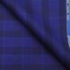 J.Hamsptead by Siyaram's 20% Merino Wool Super 90's Dark Royal Blue Broad Checks Unstitched Suiting Fabric