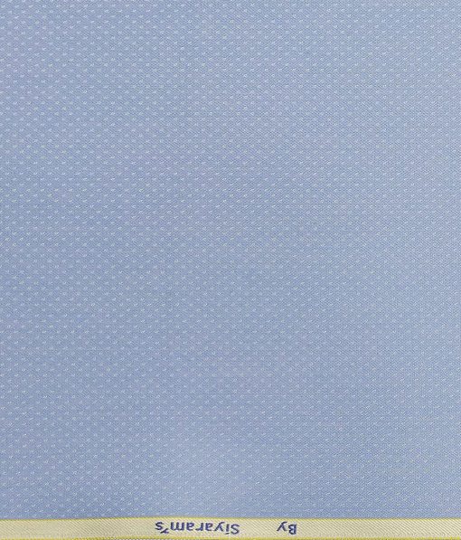 Marconi by Siyaram's Sky Blue White Dotted Structured Unstitched Terry Rayon Suiting Fabric