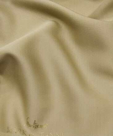 Mark & Peanni Oat Beige Solid Unstitched Terry Rayon Suiting Fabric