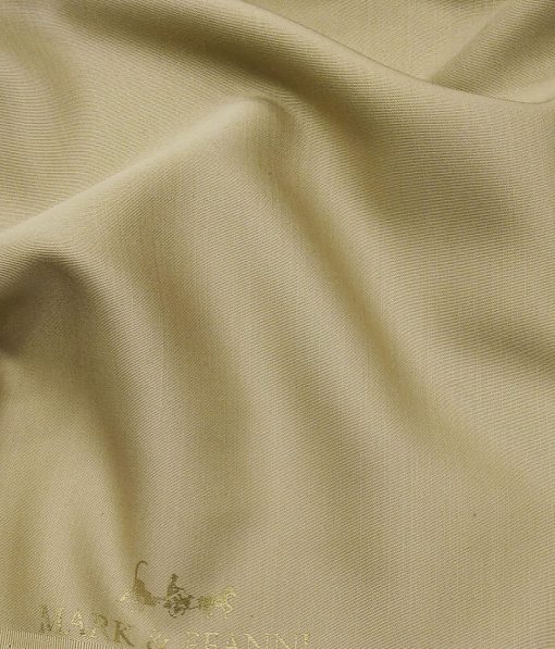 Mark & Peanni Oat Beige Solid Unstitched Terry Rayon Suiting Fabric