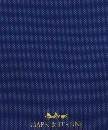 Mark & Peanni Bright Royal Blue Dotted Structured Unstitched Terry Rayon Suiting Fabric