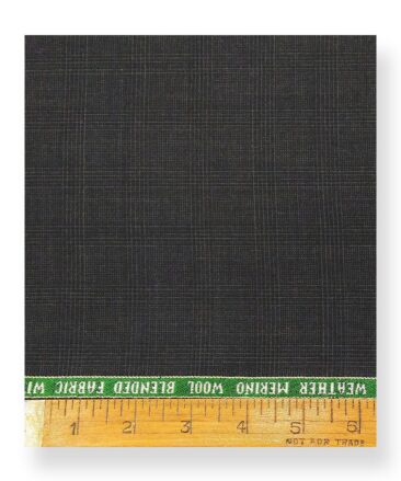 Raymond Dark Grey 35% Merino Wool Self Checks Unstitched Techno Smart Suit Fabric (3.25 Meter)