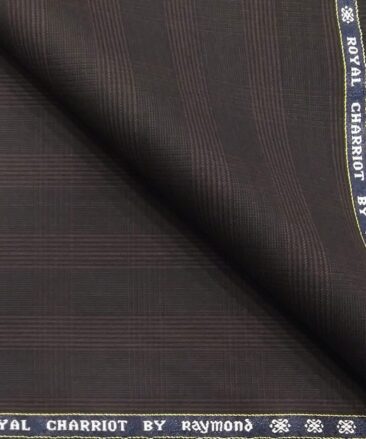 Raymond Dark Wine 35% Merino Wool Super 70's Self Checks Unstitched Suit Fabric (3.25 Meter)