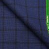 Raymond Royal Blue & Black 35% Merino Wool Broad Checks Unstitched Suiting Fabric