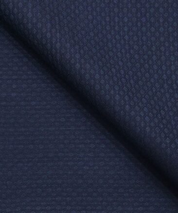 Roberto Ferrari Dark Blue Jacquard Unstitched Terry Rayon Suiting Fabric