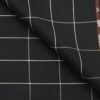 Saville & Young Black & White Broad Checks Super 110's 20% Merino Wool Suiting Fabric