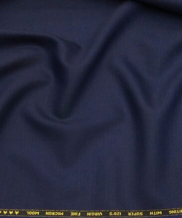 Saville & Young Dark Royal Blue Structured Super 120's 45% Merino Wool Suiting Fabric