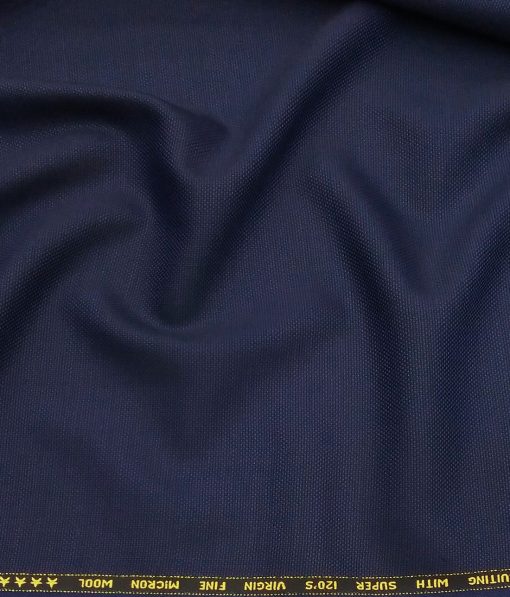 Saville & Young Dark Royal Blue Structured Super 120's 45% Merino Wool Suiting Fabric