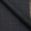 Grado by Grasim Dark Grey Polyester Viscose Blue Broad Checks Unstitched Suiting Fabric