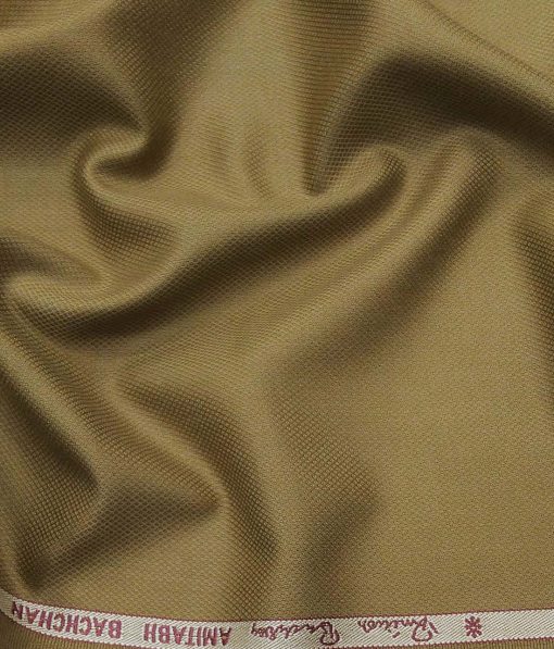 Grado by Grasim Khakhi Polyester Viscose Structured Unstitched Suiting Fabric