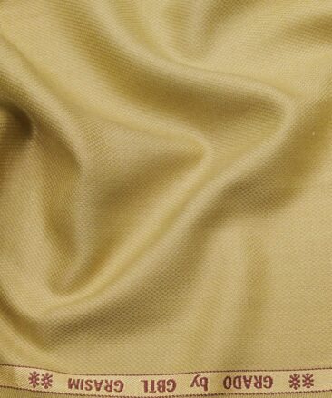 Grado by Grasim Macaroon Beige Polyester Viscose Structured Unstitched Suiting Fabric