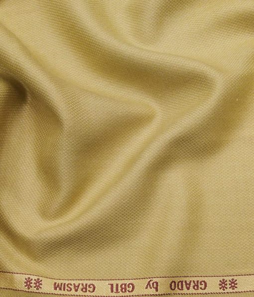 Grado by Grasim Macaroon Beige Polyester Viscose Structured Unstitched Suiting Fabric