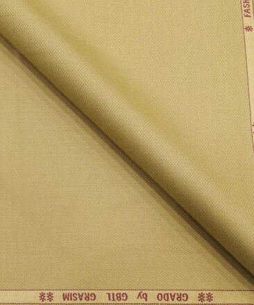 Grado by Grasim Macaroon Beige Polyester Viscose Structured Unstitched Suiting Fabric