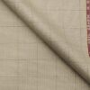 Grado by Grasim Oat Beige Polyester Viscose Structured Cum Checks Unstitched Suiting Fabric