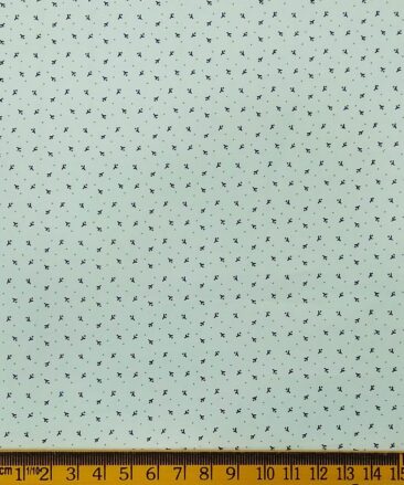 Ankur by Arvind Light Sea Green 100% Premium Cotton Printed Shirt Fabric (1.80 M)