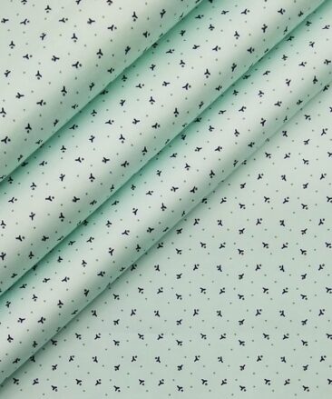 Ankur by Arvind Light Sea Green 100% Premium Cotton Printed Shirt Fabric (1.80 M)