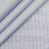 Exquisite White Poly Cotton Light Blue Structured Shirt Fabric (1.60 M)