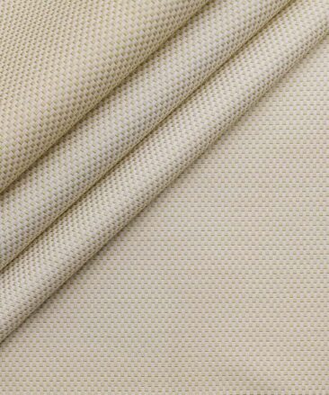 Exquisite Light Brown Poly Cotton Structured Shirt Fabric (2.40 M)