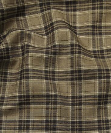 Exquisite Brown 100% Cotton Broad Checks Shirt Fabric (1.60 M)